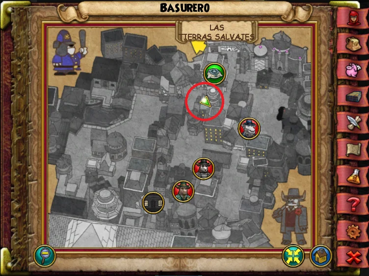 Ubicación de LED Zepelín de Basurero de Lemuria de Wizard101 para Wizardeo