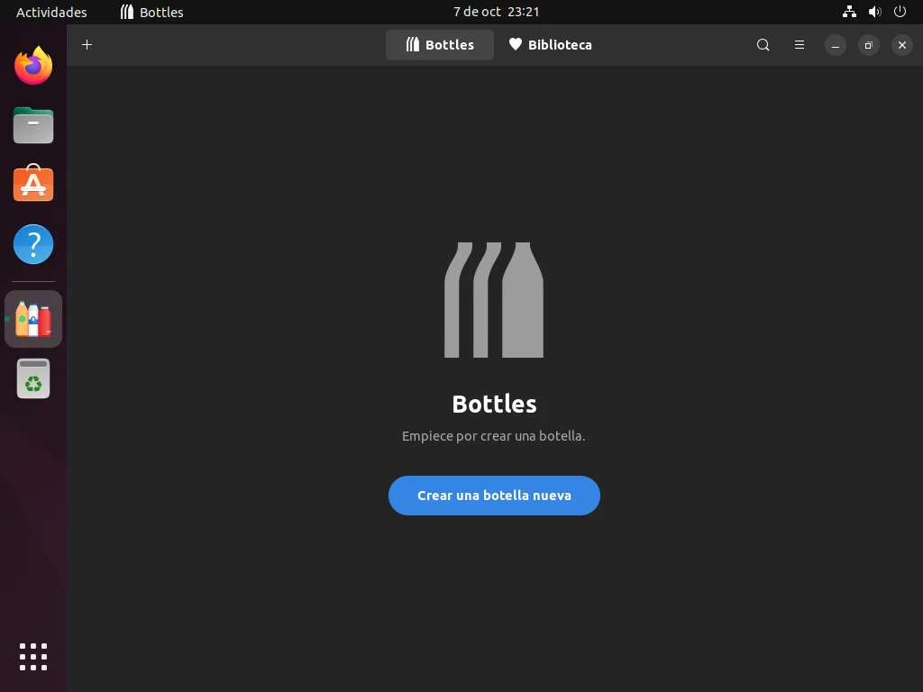 TutoLinuxBottlesInicio