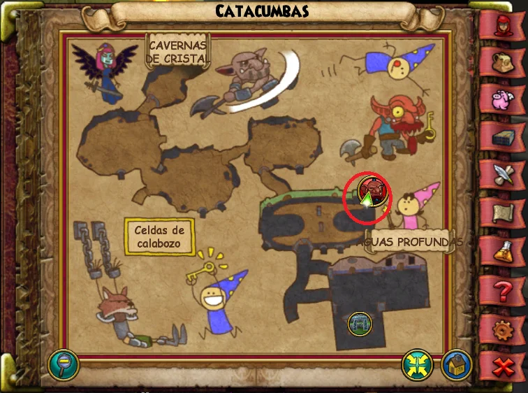 Ubicación de Tapiz de Catacumbas de Ávalon de Wizard101 para Wizardeo