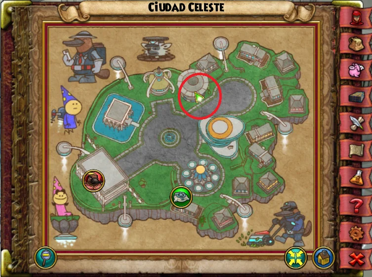 Ubicación de LED Zepelín de Ciudad Celeste de Lemuria de Wizard101 para Wizardeo