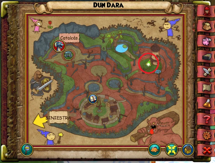 Ubicación de Tapiz de Dun Dara de Ávalon de Wizard101 para Wizardeo