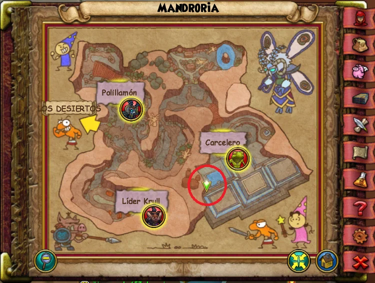 Ubicación de LED Zepelín de Mandroriade Lemuria de Wizard101 para Wizardeo