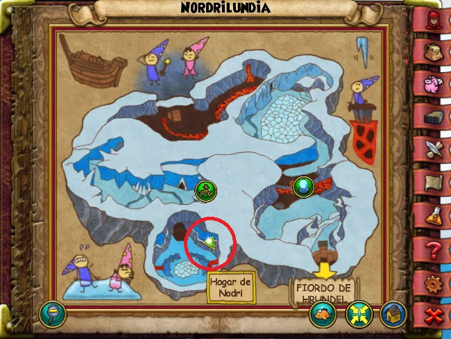 Ubicación de Trog de Nordrilundia de Hibernia, Grizzlotopia, de Wizard101 para Wizardeo