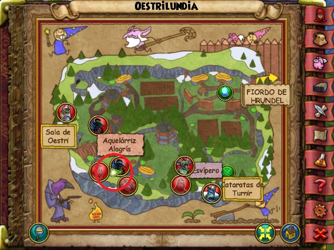 Ubicación de Trog de Oestrilundia de Hibernia, Grizzlotopia, de Wizard101 para Wizardeo