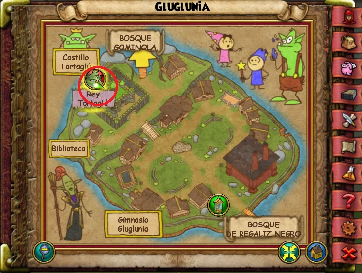 Ubicación de Flor de Cacahuete de Gluglunia de Caramelia de Wizard101 para Wizardeo