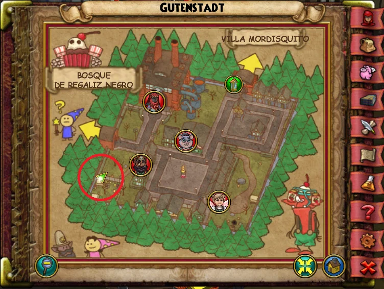 Ubicación de Flor de Cacahuete de Gutenstadt de Caramelia de Wizard101 para Wizardeo