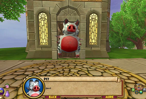 Mascota cerdo rayado de Wizard101