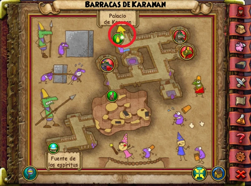 mapa barracas de karanan