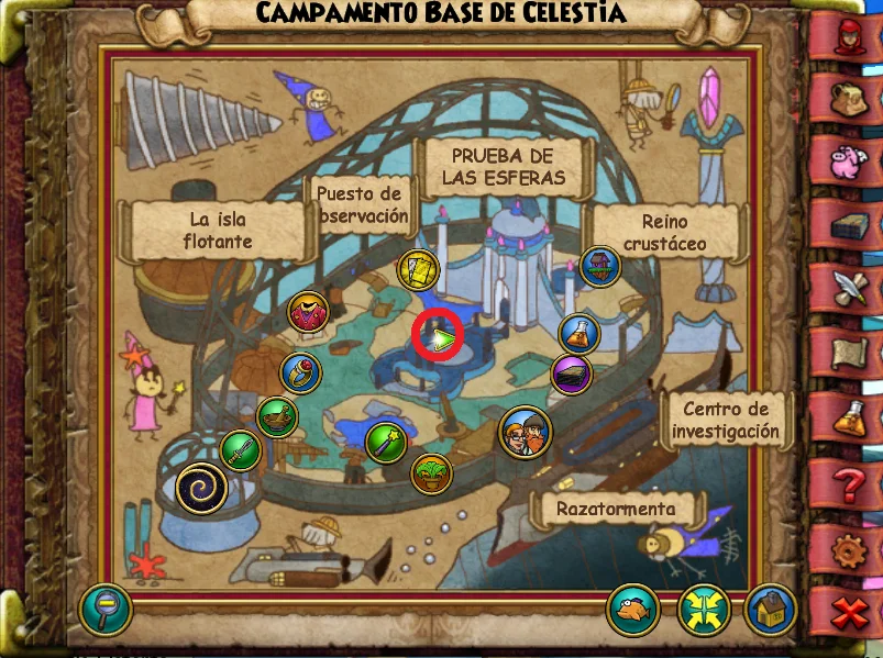 mapa campamento base de celestia