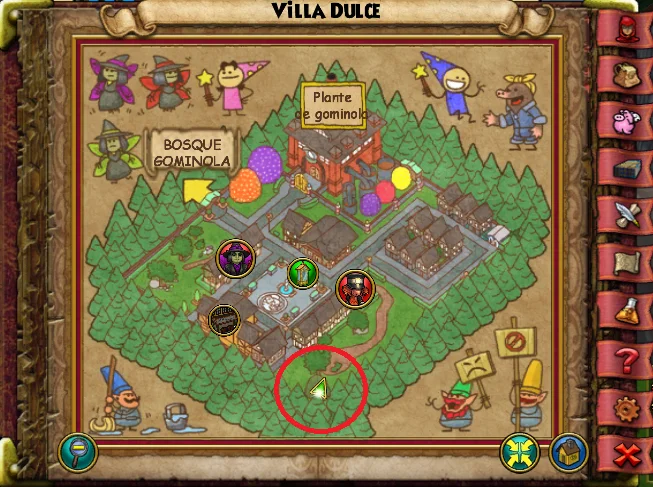 Ubicación de Flor de Cacahuete de Villa Dulce de Caramelia de Wizard101 para Wizardeo